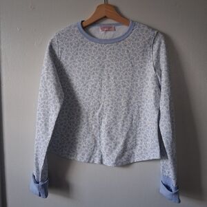 Shop Janae Blue Floral Longsleeve Cotton & Poly Mix
